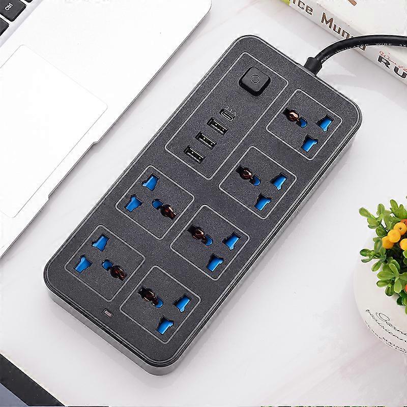 Power multi tap universal plug EU US UK outlet power strip with 1.8m extension cord ac type C USB port charge electrical socket