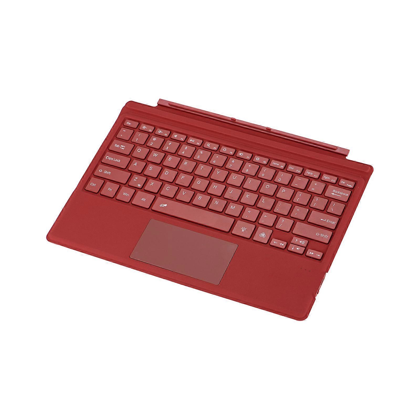 Tablets Keyboard Replacement Wireless Touchpad Bluetoothcompatible Backlights(Optional）for Surface Pro7/6/5/4/3Tablets  Red