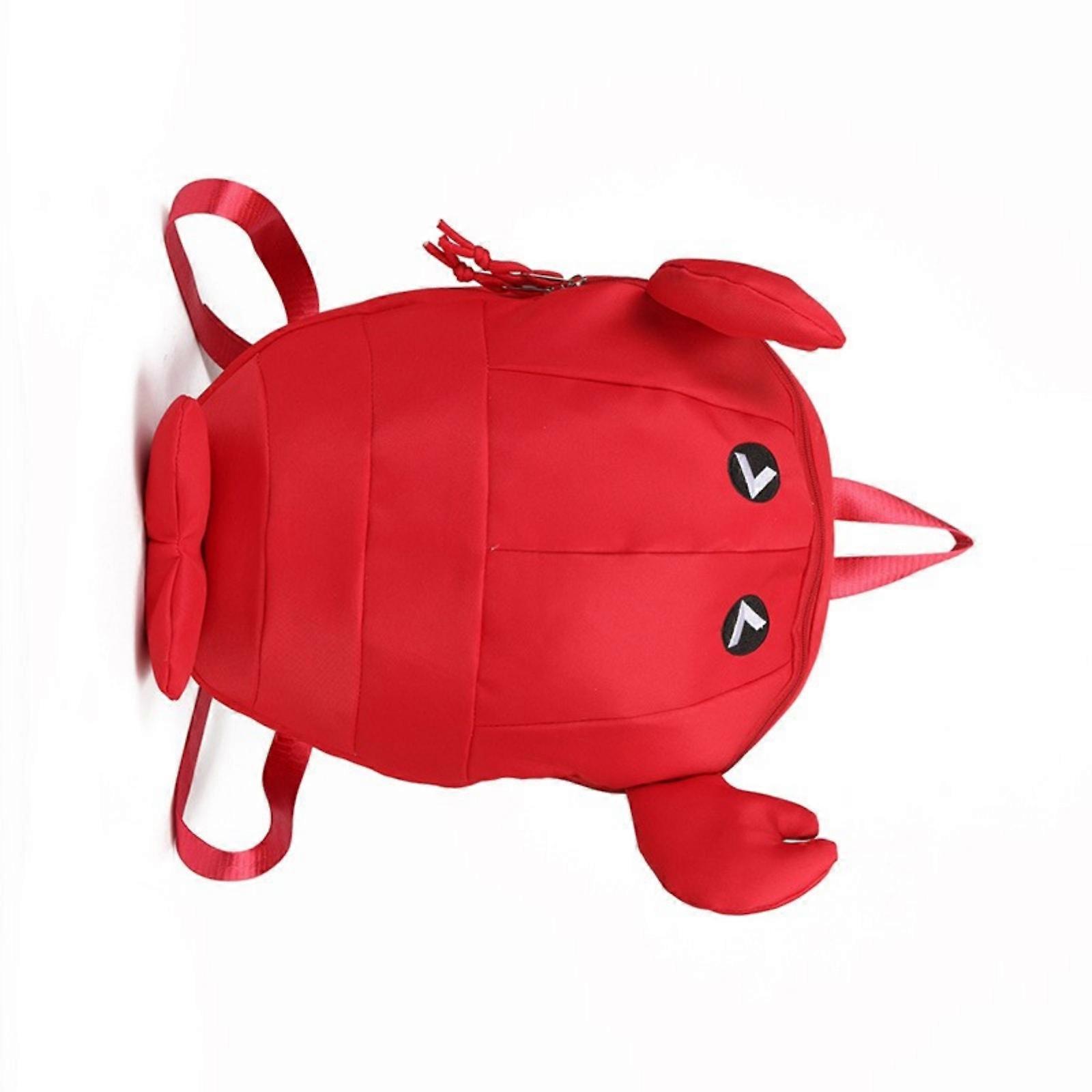 Organized Storage Nylon Backpacks Unique Crawfish Shape Comfortable Ergonomic Strap For Daily Activity  Red