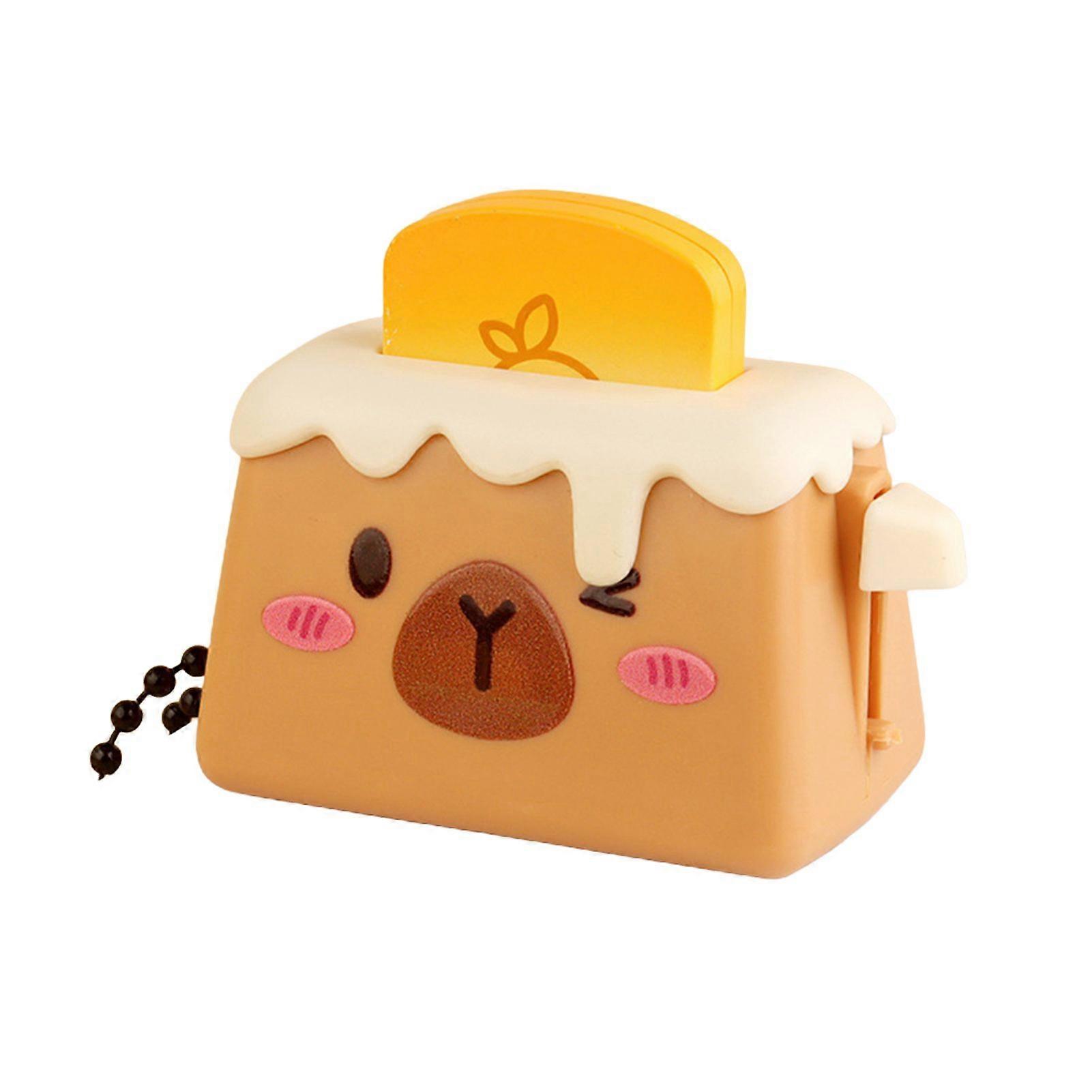 Jikaix Keychain Cartoon Pattern Fly-out Button Bread Design Portable Bag Suitcase Charm Schoolbag Accessory