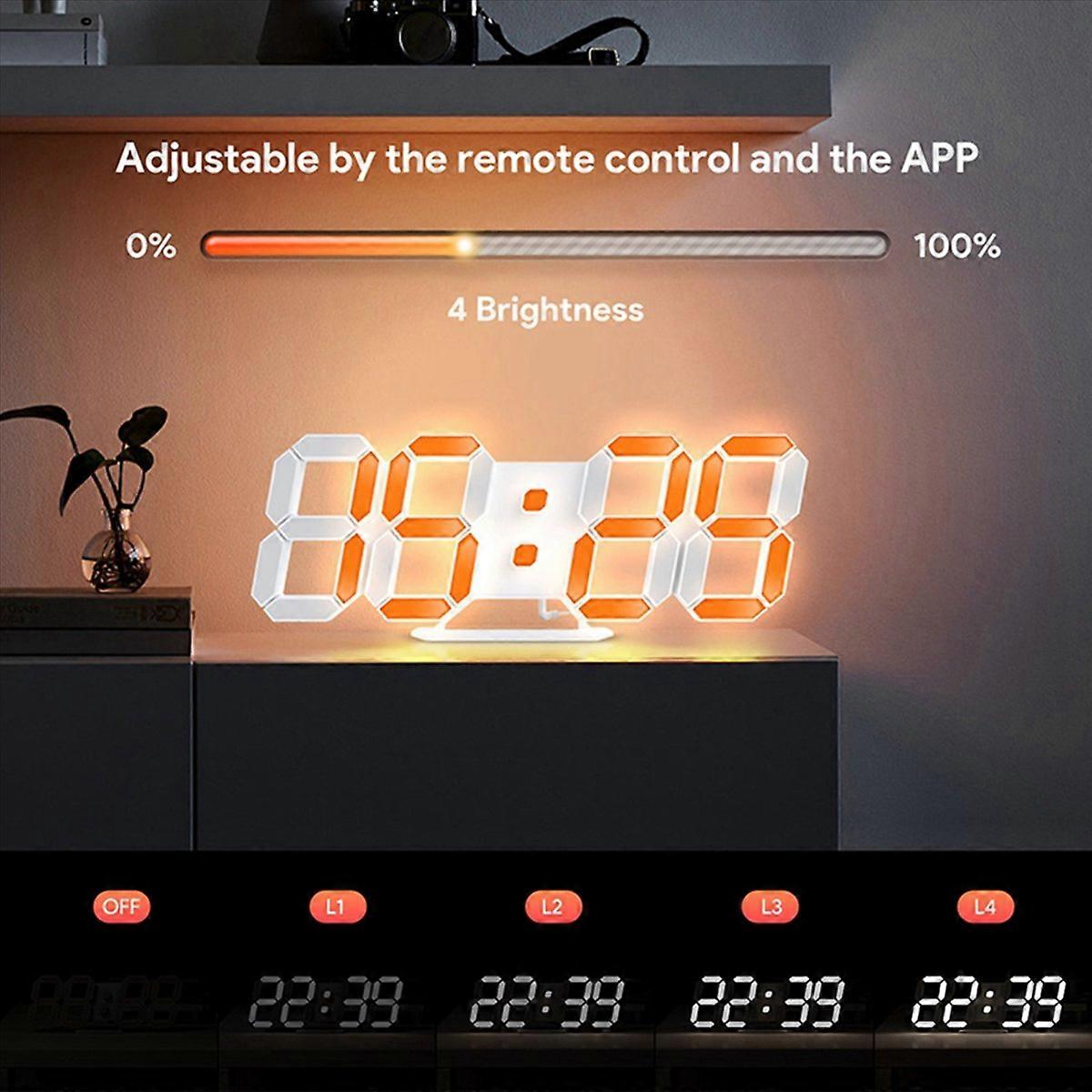 LED Smart Digital Clock Wall Living Room Modern Electronic Hanging