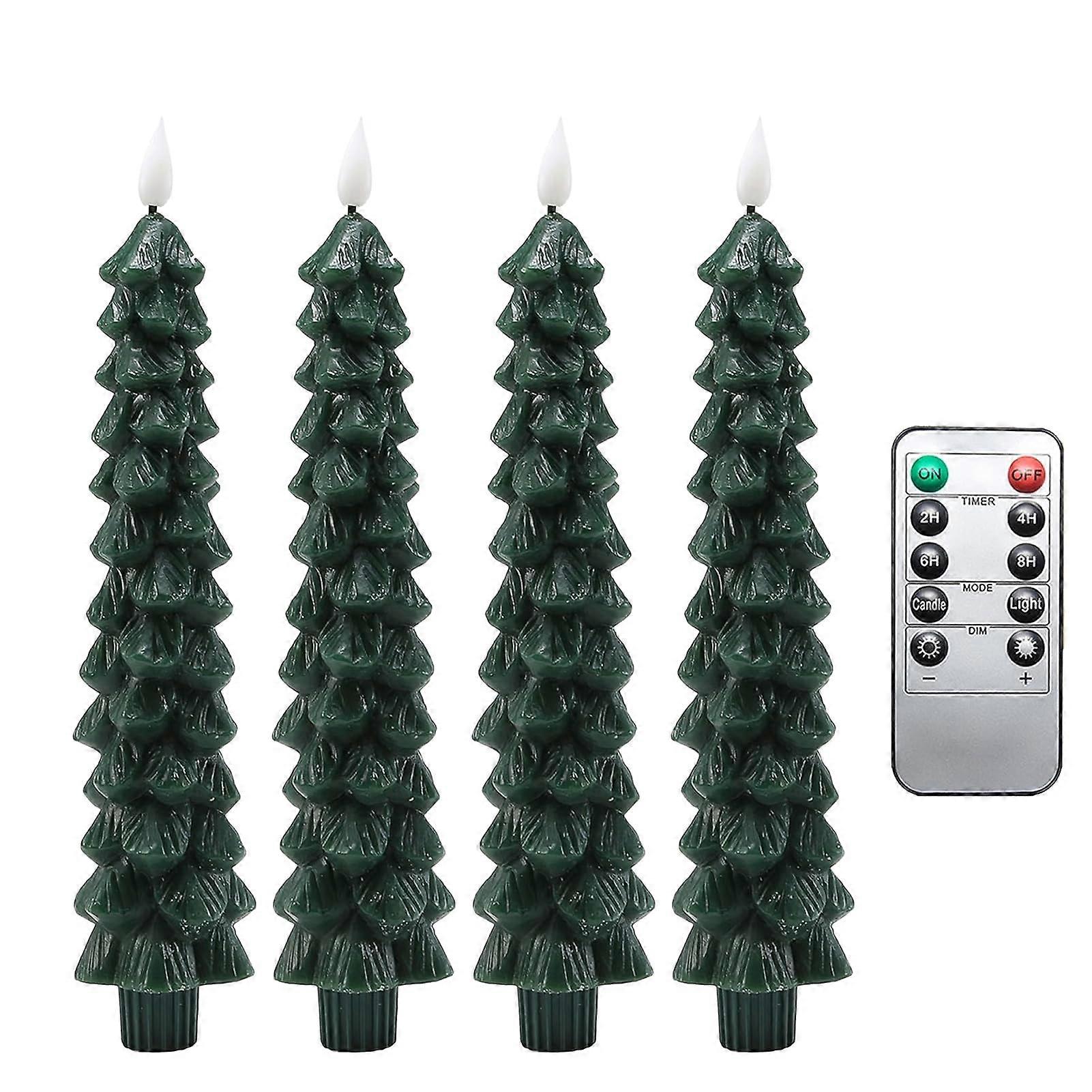 LED Flameless Taper Candles with Remote and Timer, Battery Operated 3D Flickering Flame for Christmas Tree Decoration