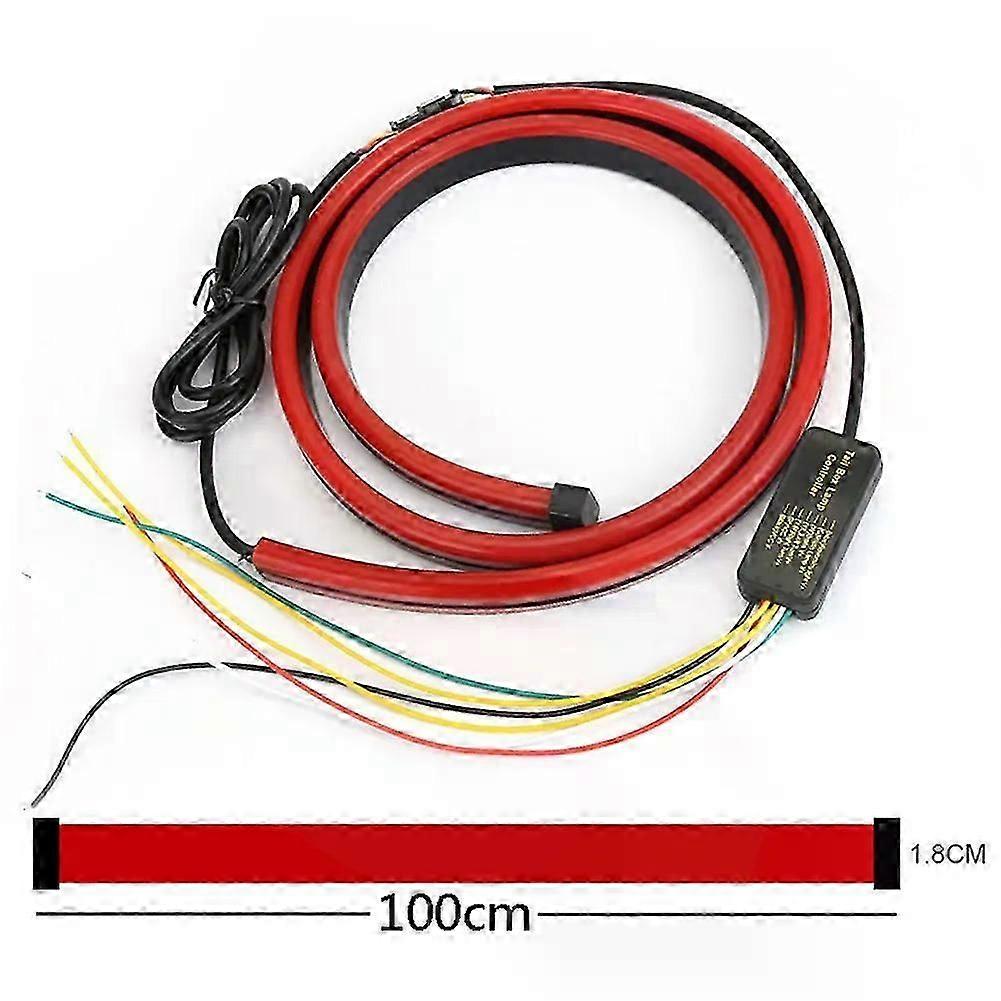 90 100cm Car Strip Light Led Third Brake Light Drl Bar Sequential Turn Signals Brake Running Double Flash For Vehicle Dc 12v