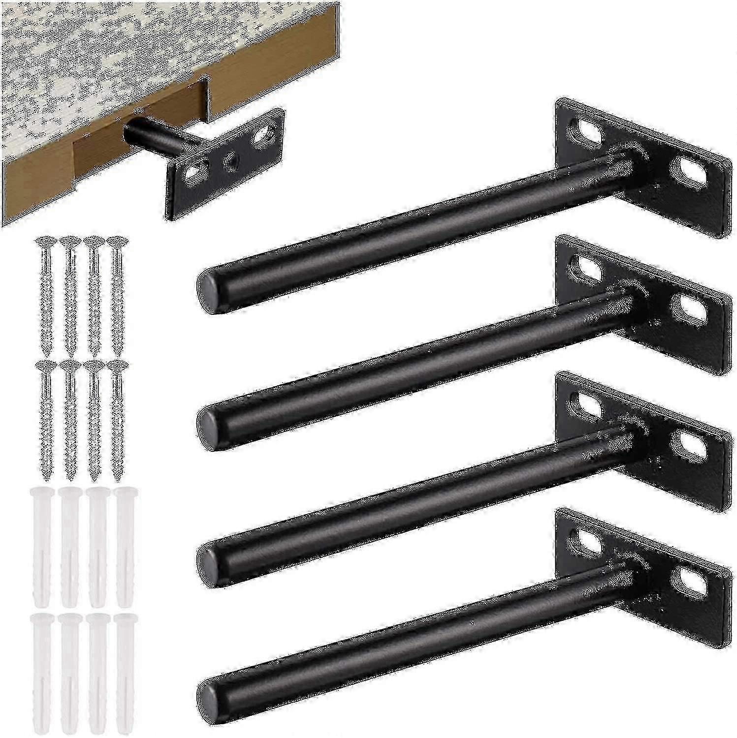 4pcs/6pcs Floating Shelf Bracket, Metal Invisible Shelf Bracket, Heavy Duty Hidden Shelf Bracket, Invisible Wood Shelf Bracket10mm