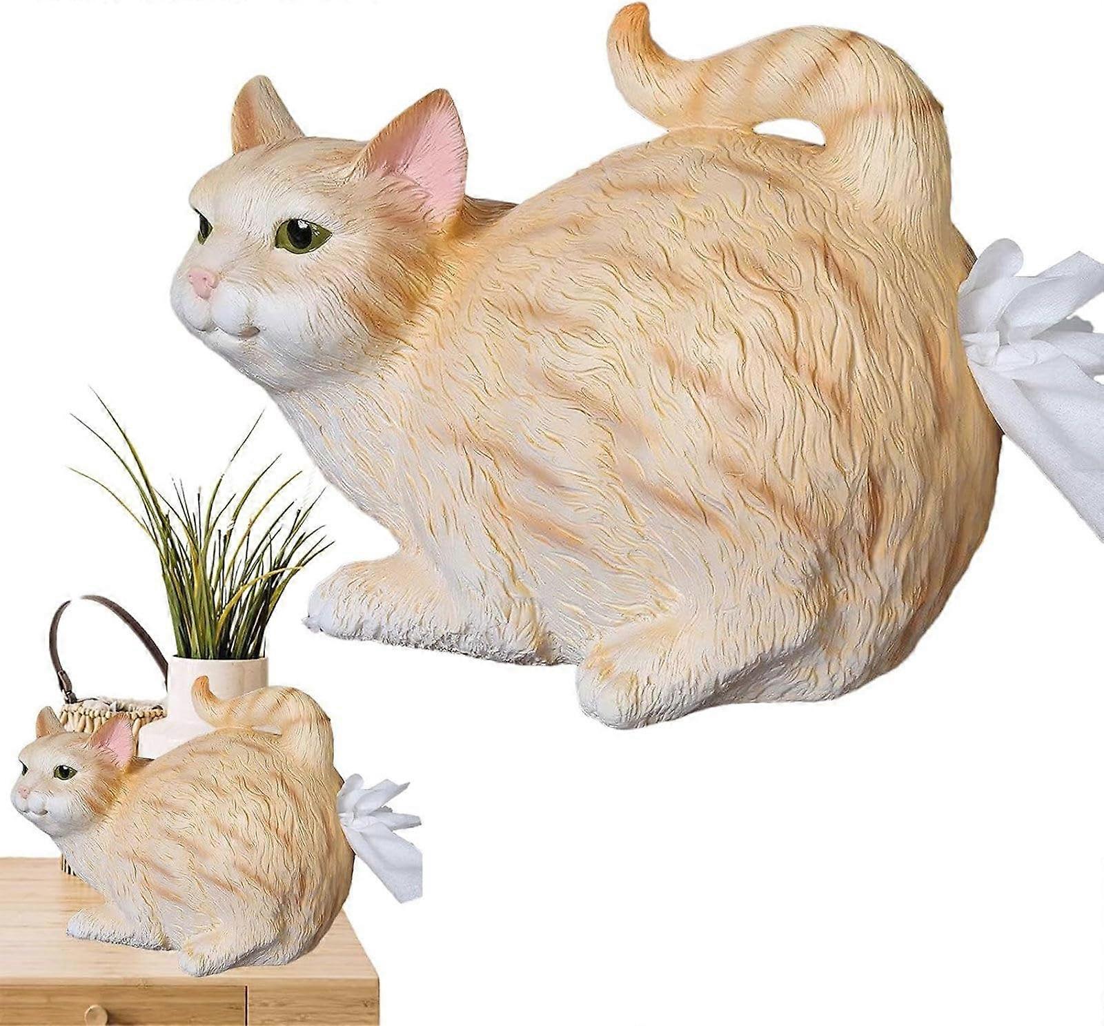Cat Tissue Holder with Playful CatShaped Design, Durable Resin, Easy Refill for Home Decor