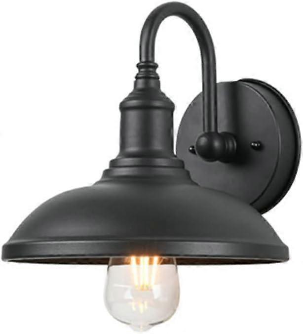 Matte Black Outdoor Wall Light with Up Down Illumination, Weather Resistant LED Lantern for Home and Garden