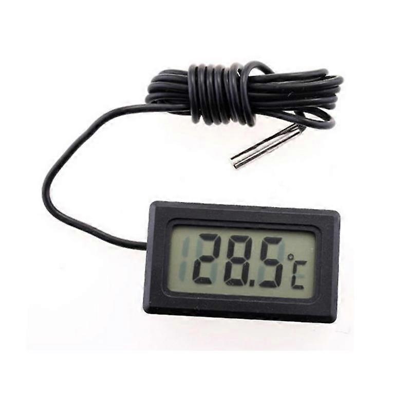 Embedded Electronic Digital Display Thermometer FY-10, Digital Electronic Refrigerator Thermometer, Black/White