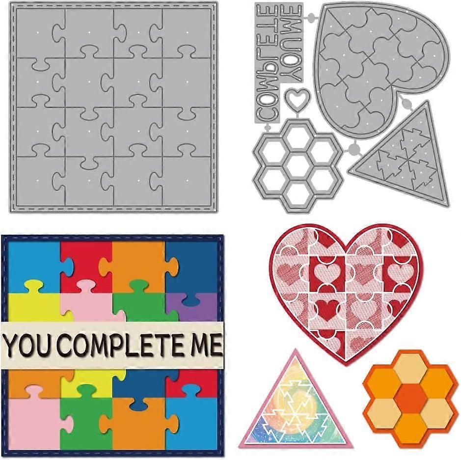 Square Triangle Heart Theme Cutting Dies Geometry Metal Die Cuts Template Motif Embossing Carbon Steel Stencils for Card Making DIY Scrapbooking Album