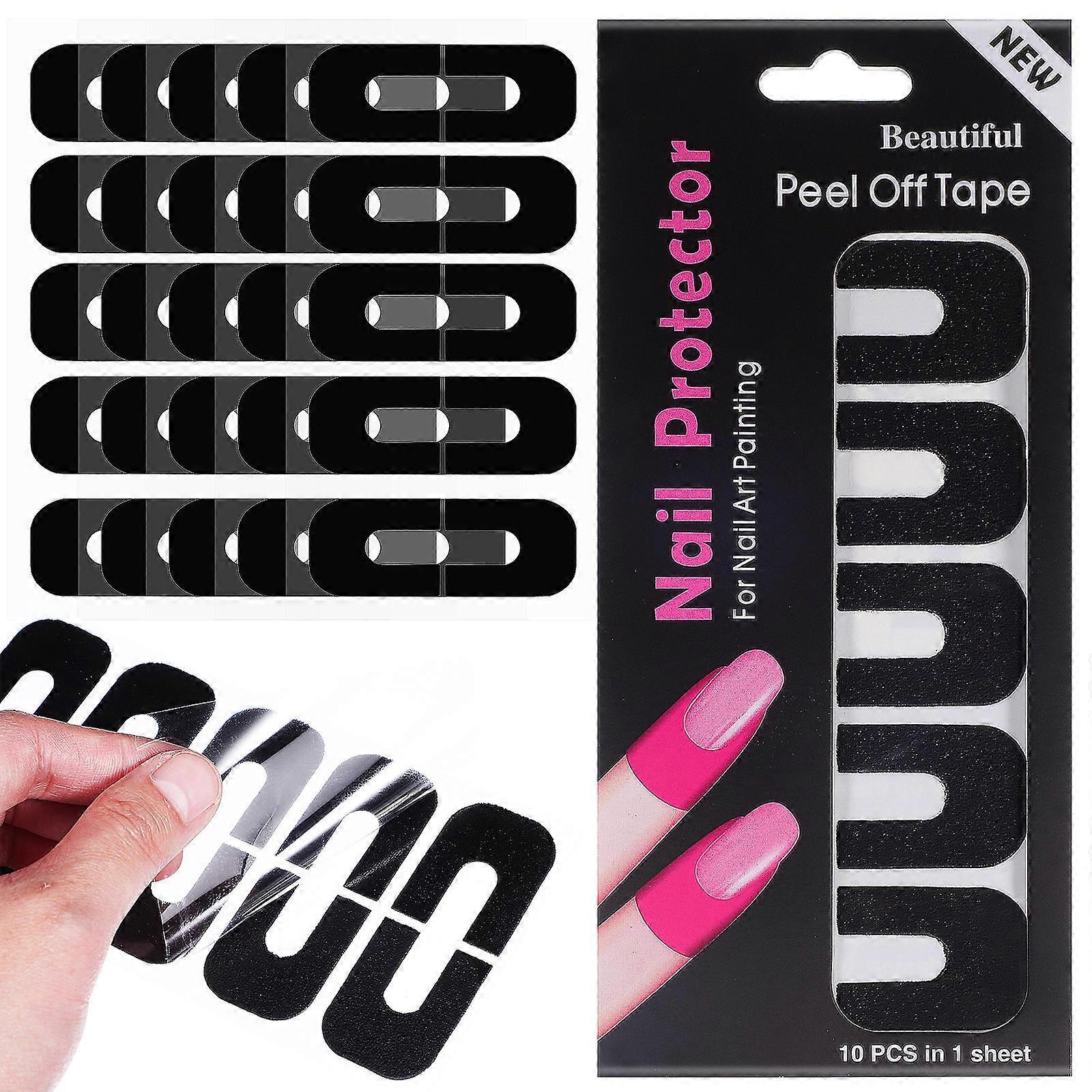 Black Nail Protector for Gel Polish Fingertips with 300 Sheets Coverage