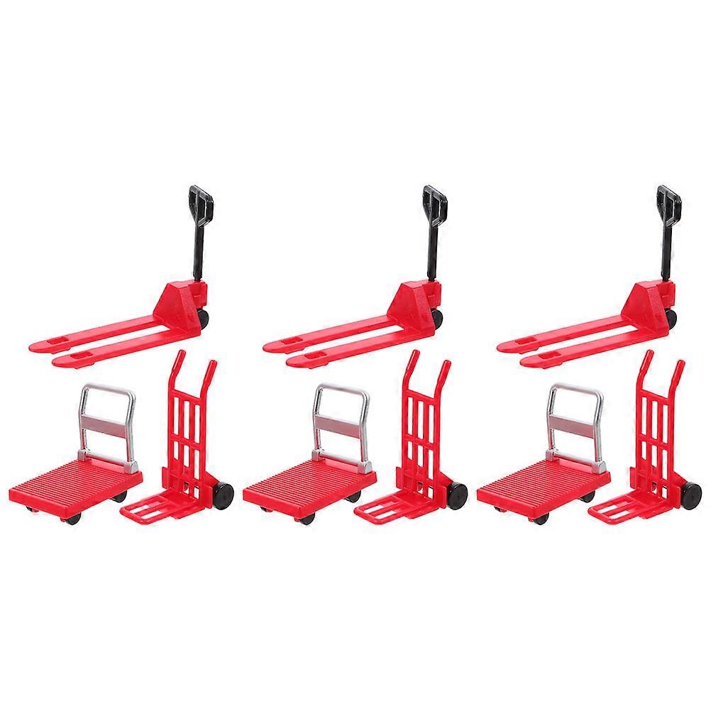 Red Hand Trolley Miniature Toy for Moving Function with 3Sets Included
