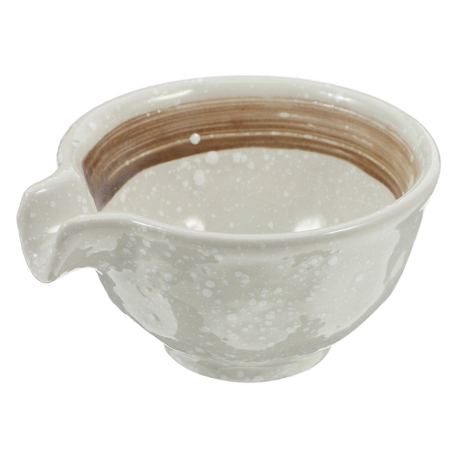 Soy Sauce Dish Ceramic for Kitchen Use White Spout Bowl