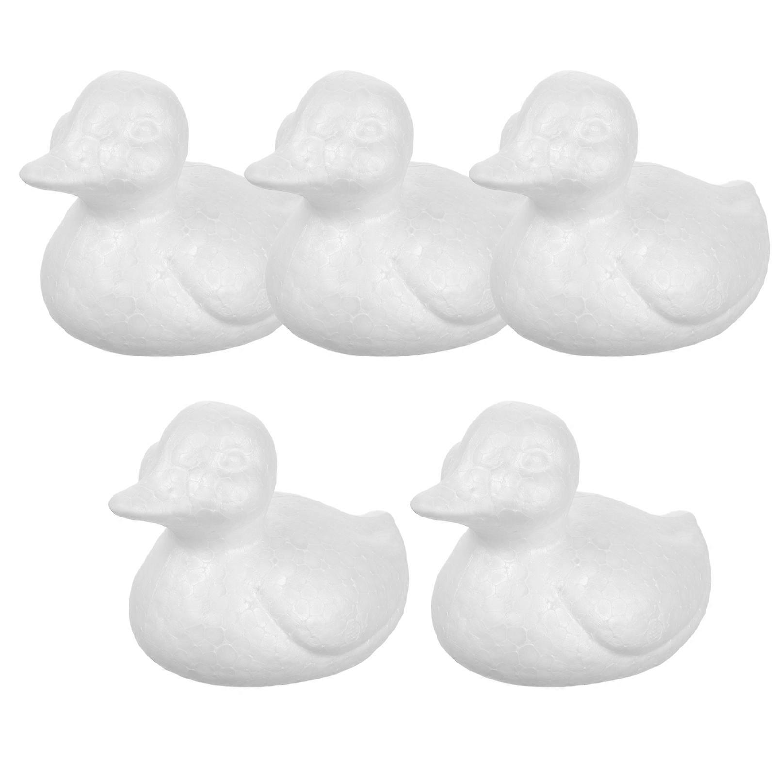 Foam Duck Modelling 5Pcs White Foam Ducks for DIY Party Crafts