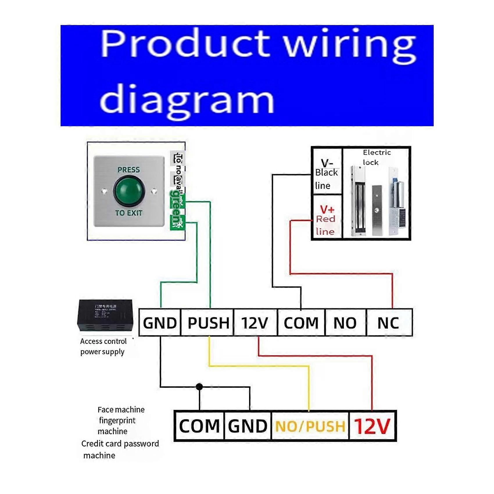 2X Door Exit Push Button Release Switch Opener Stainless Steel Panel for Door Access Control System Entry Open