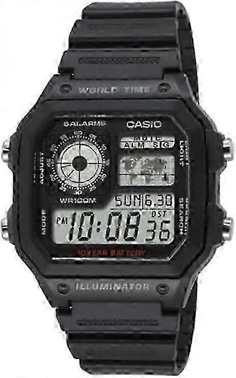 Men's AE1200WH-1A Black Analog Digital Multi-Function Watch
