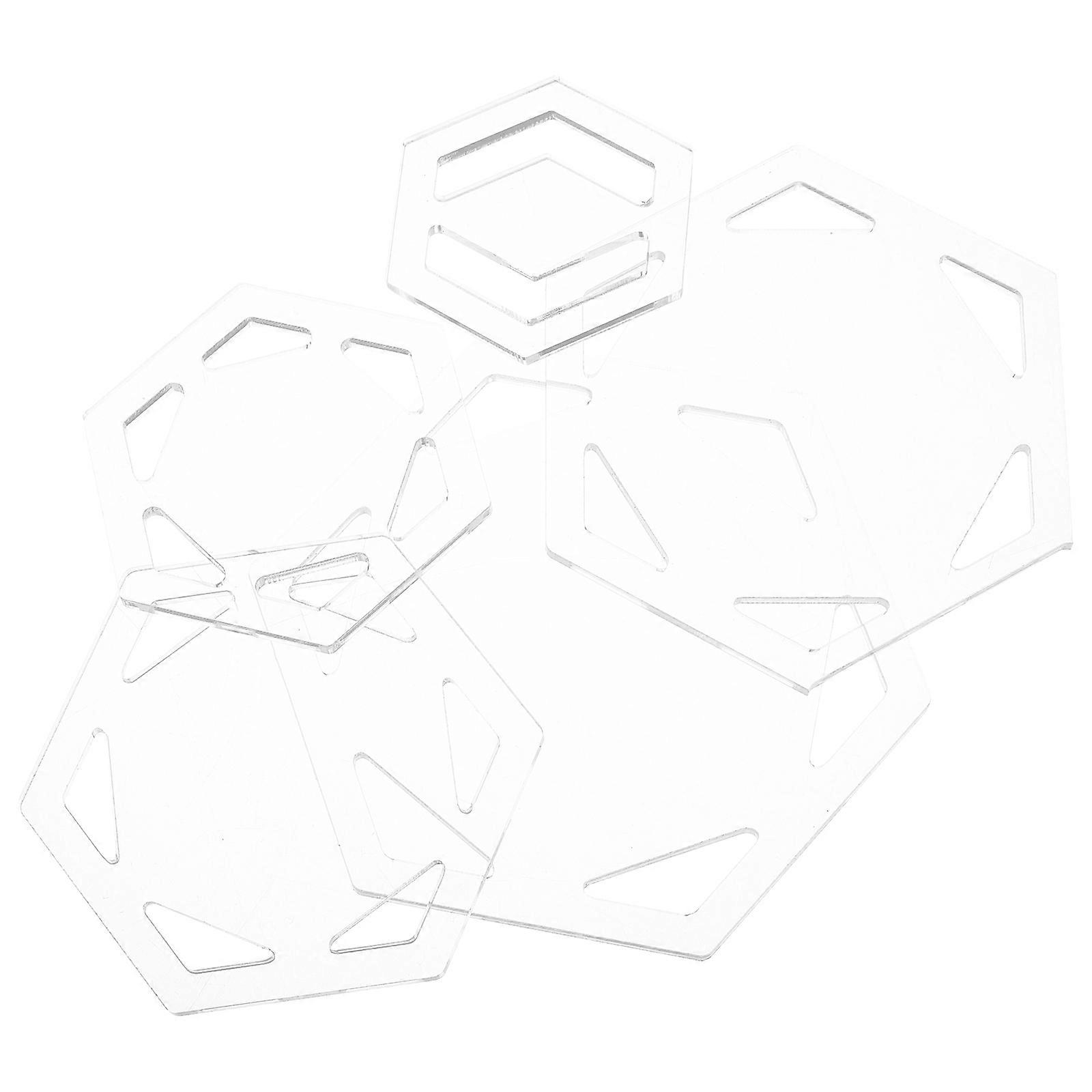 Acrylic Quilting Templates Hexagon for Sewing Projects 5Pcs Pack