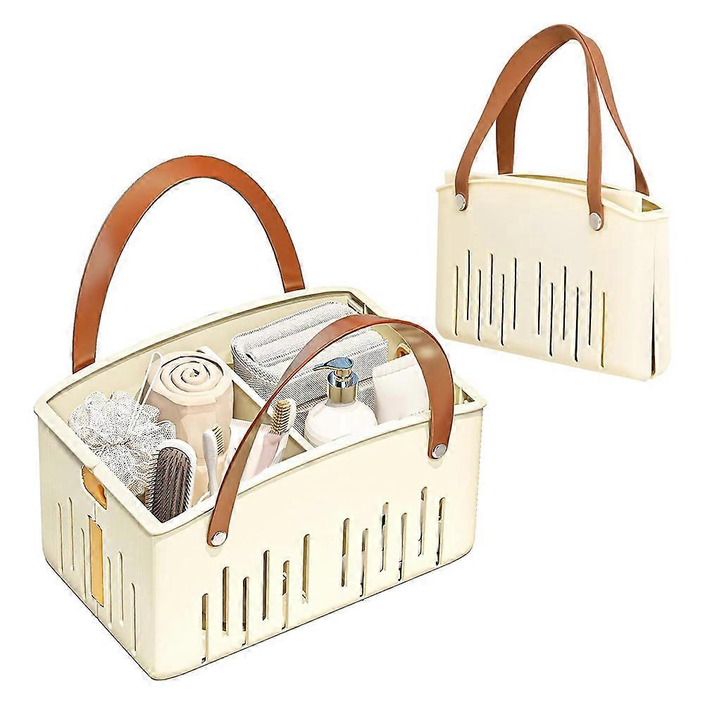 Portable Shower Caddys,Foldable Shower Caddys with Handle and Adjustable Divider,Plastic Shower Storage Basket