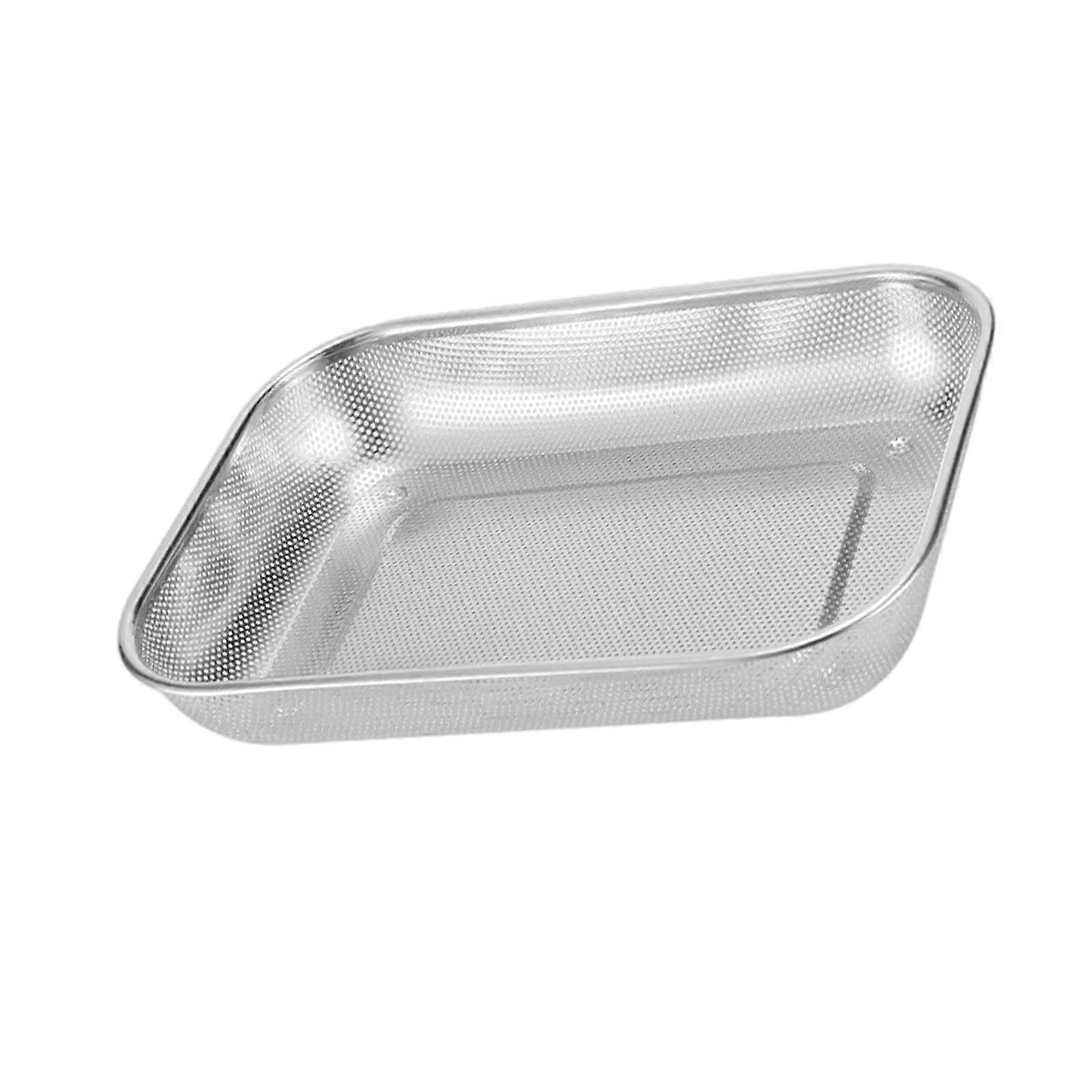 Stainless Steel Strainer with Quick Draining Design for Vegetables Fruits Rice, Rectangular Colander