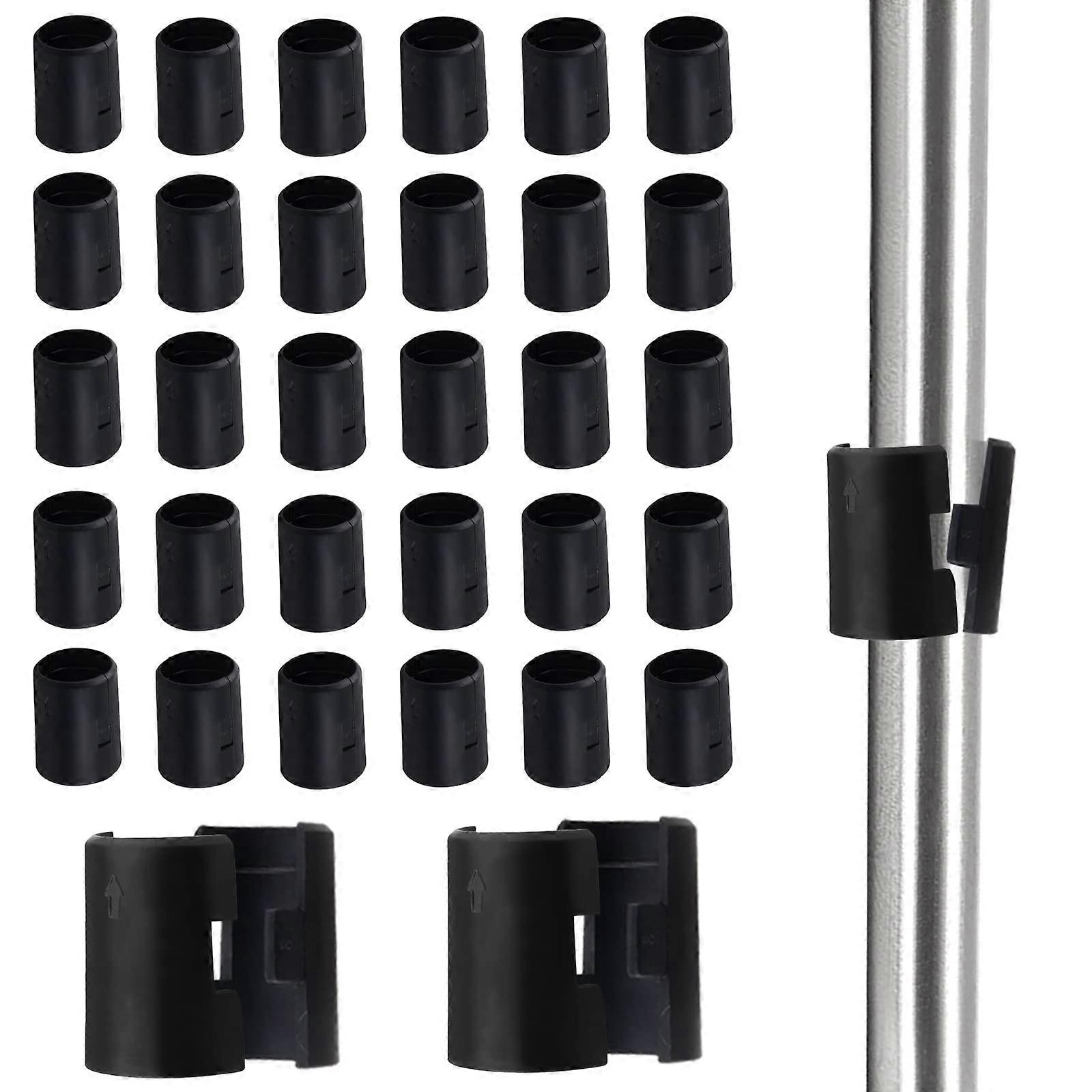 72 Pack Wire Shelving Clips for 7/8 Inch Poles, Black Split Sleeves for Storage Racks