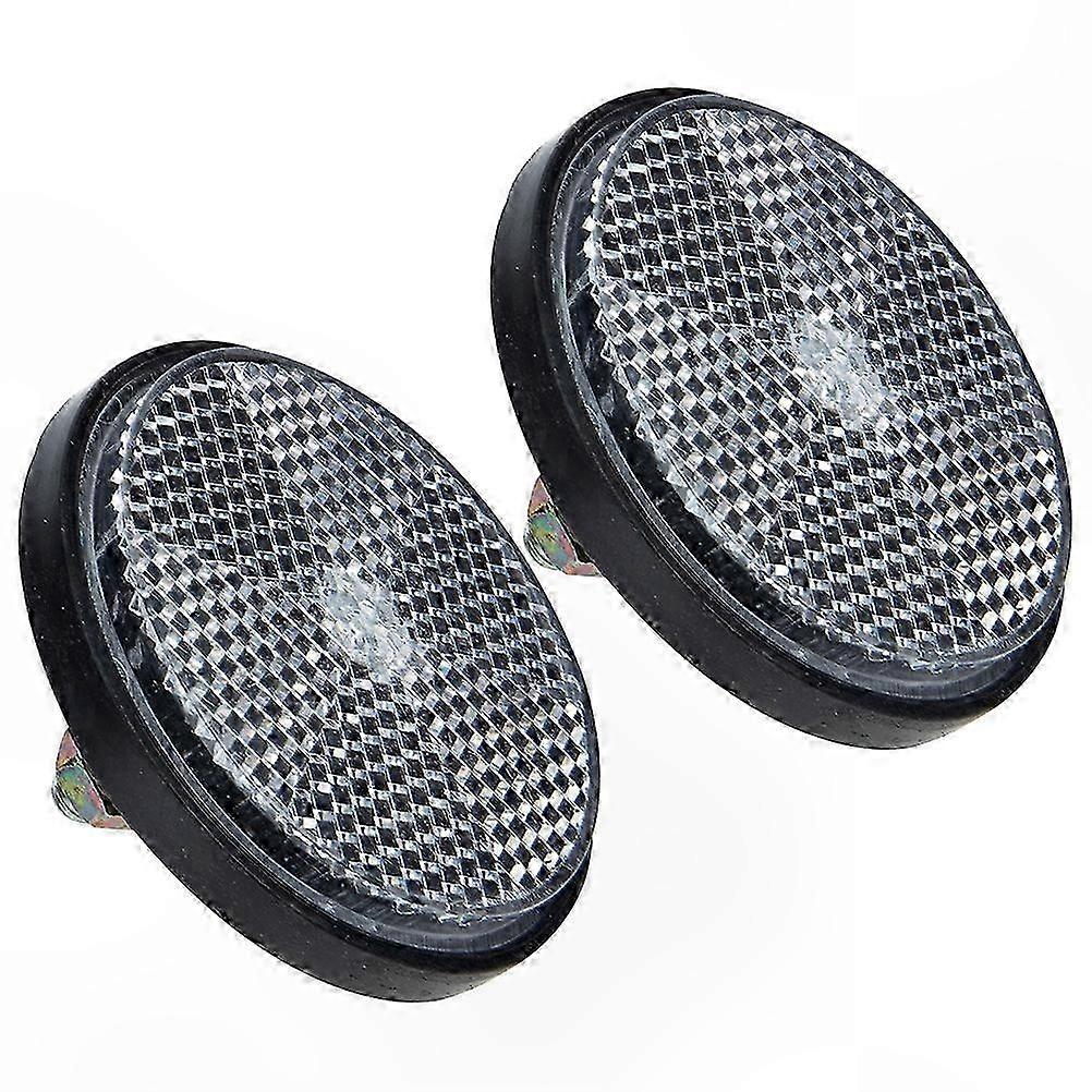 2-Pack Round Plastic Reflectors for Bicycle Safety Accessories
