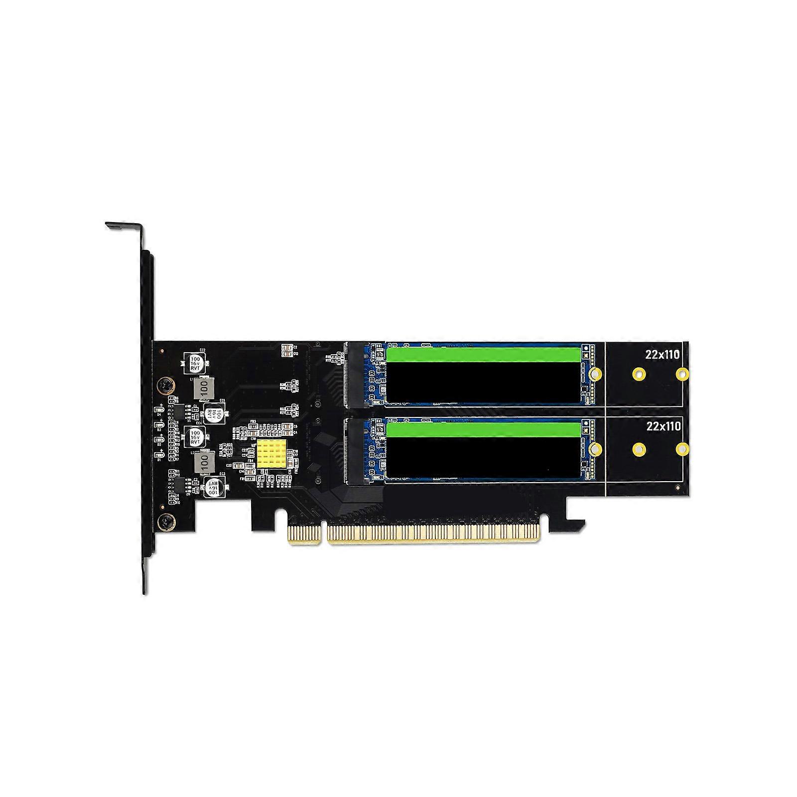 Computer Hardware Expansion Card Using PCIe4.0 Technology for NVMe Storage RAIDs Support and Aluminum Cooling Multicolor