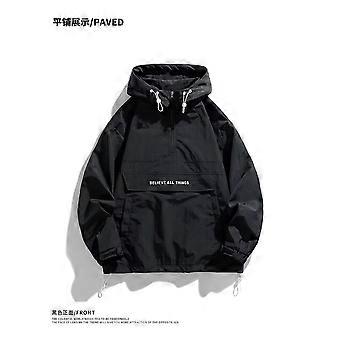 Kapuzenpullover für Herren, lässige Windjacke mit mehreren Taschen, Outdoor-Sportjacke mit halbem Reißverschluss, Hardshell-Design