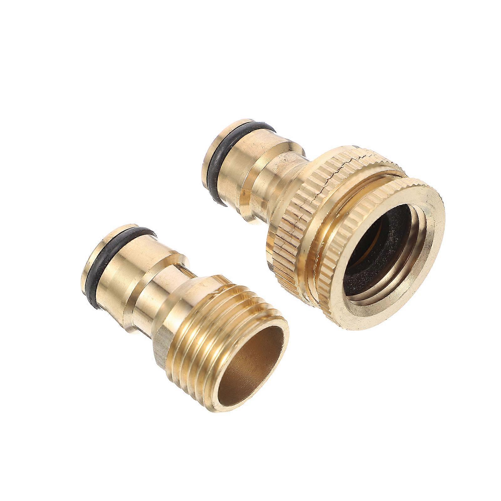 Faucet Hose Quick Connect Adapter Copper for Sink Use 2Sets