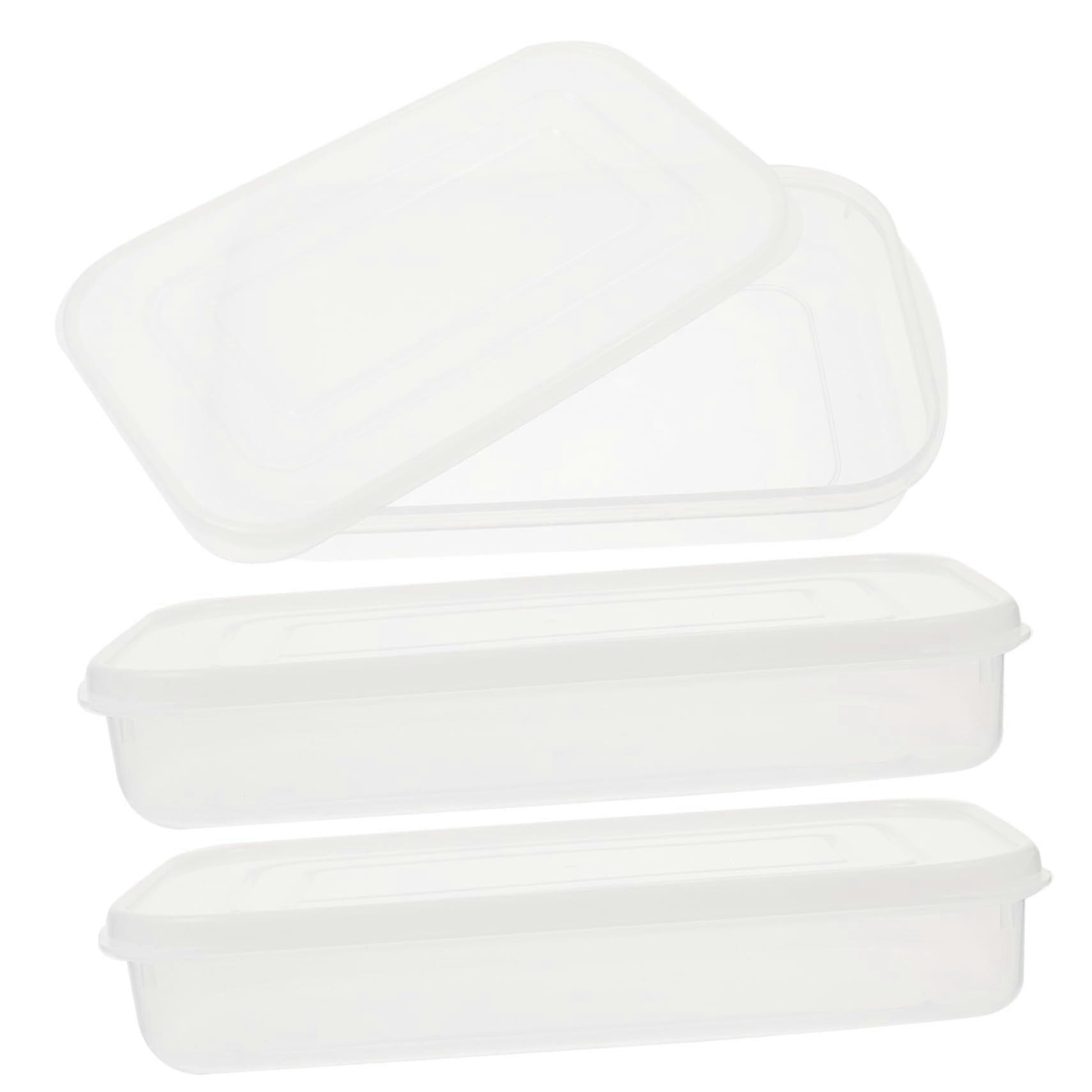 3pcs Stackable Transparent Food Storage Containers with Lids, BPA Fridge Organizer for Produce