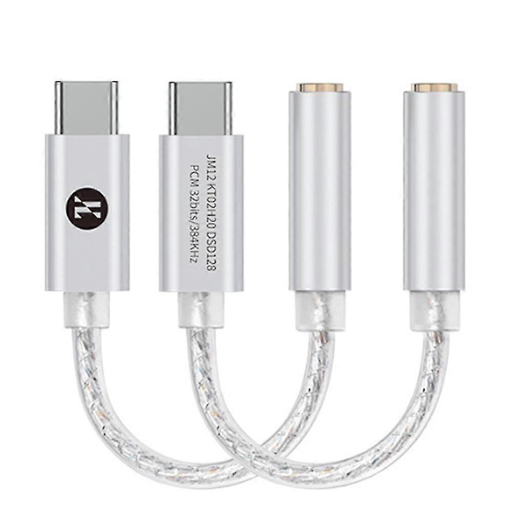 JCALLY JM12 DAC Digital Audio Decoding Adapter Headphone Amplifier Small Tail KT02H20 TYPEC to 3.5mm
