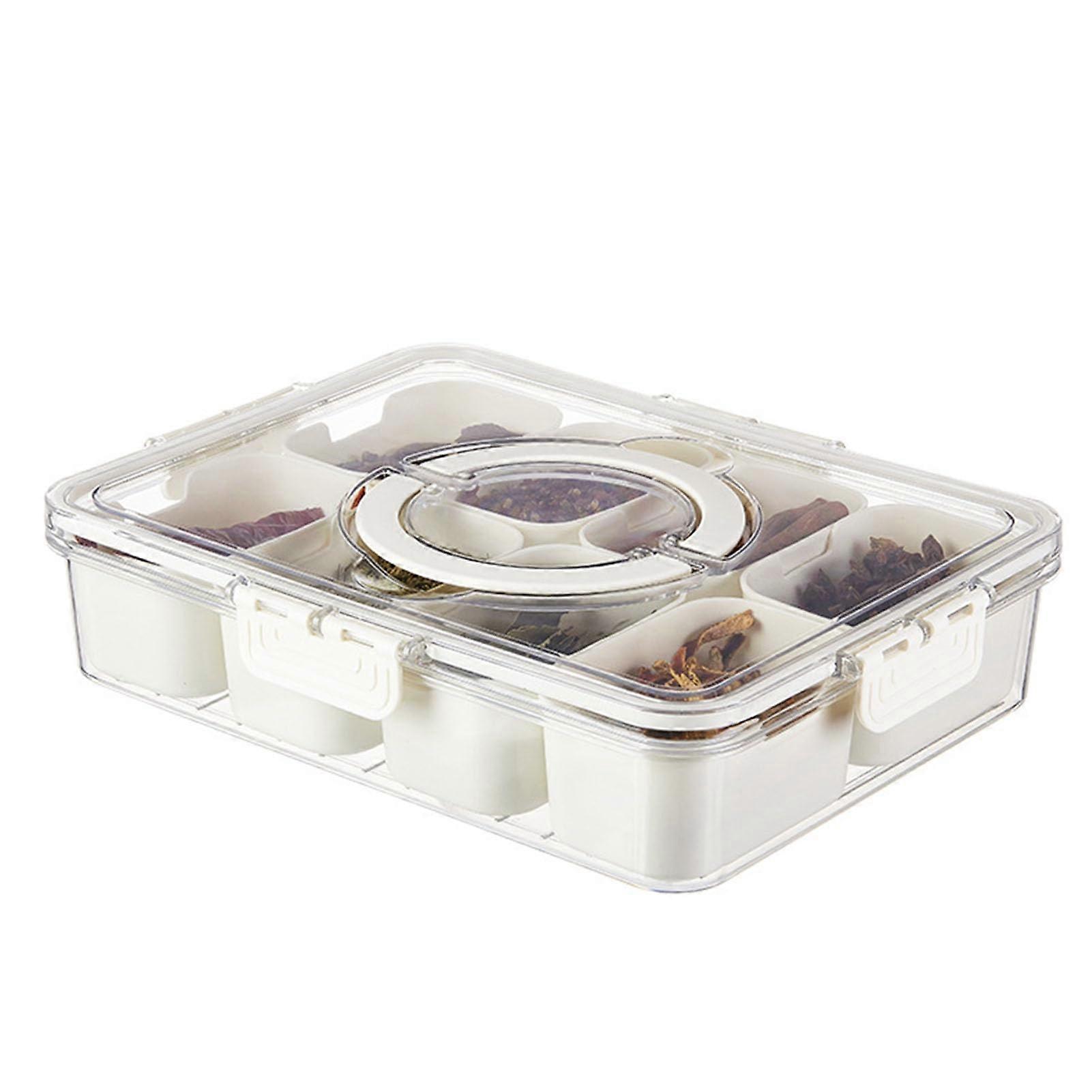 Serving Tray with Lid Handle 8 Compartment Snackle Box for Charcuterie and Snacks