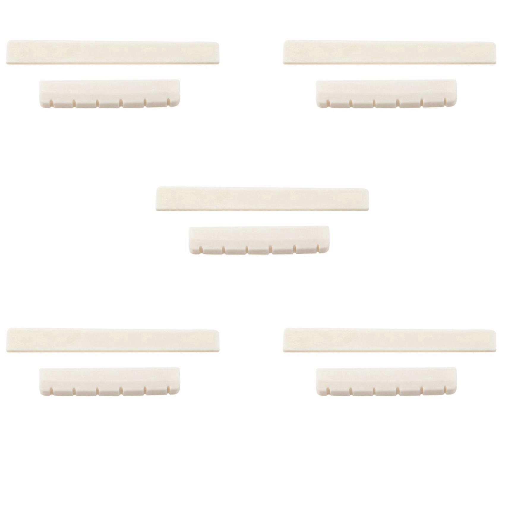 5X White Guitar Parts 6 String Classical Guitar Bone Bridge Saddle and Nut Set