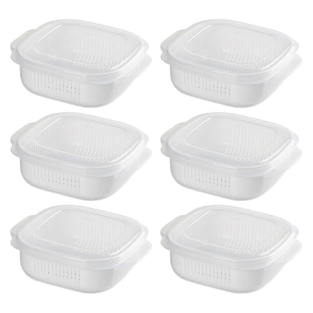Rice Storage Container Set of 6 with Handles Microwave Safe Boxes for Kitchen and Fridge Ref:1421