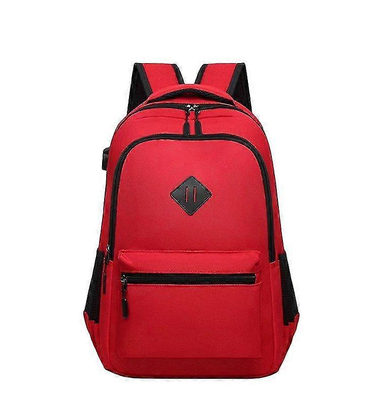 25-26 Backpack, side pockets, padded shoulder straps, with USB plug,red