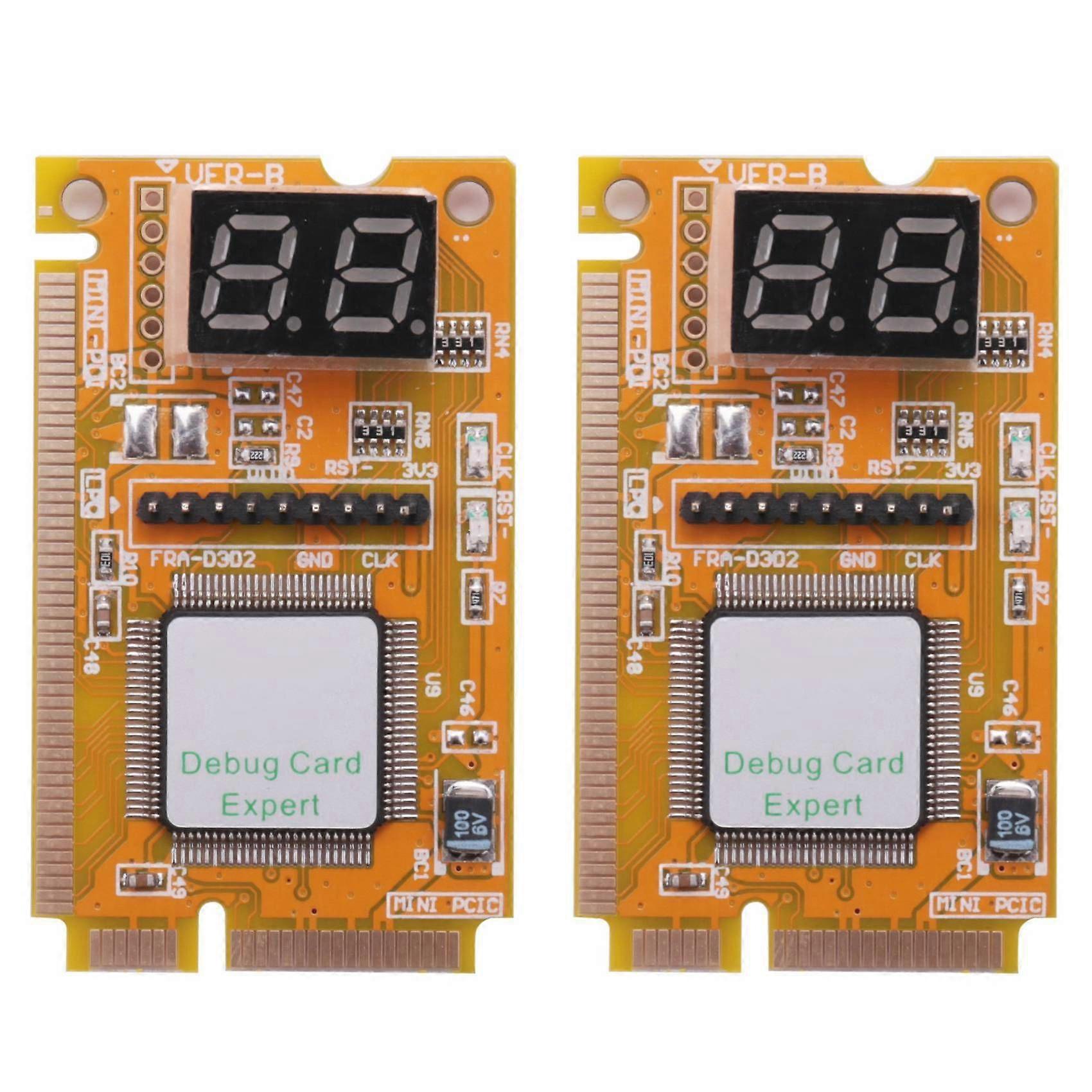 2X Notebook Diagnostic Card 2-Digit Mini PCI/PCI-E LPC POST Analyzer Tester