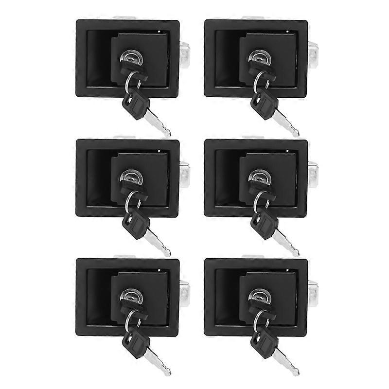6X Rv Car Paddle Entry Door Lock Latch Handle Knob Camper-Trailer Pull Type Panel Door Lock