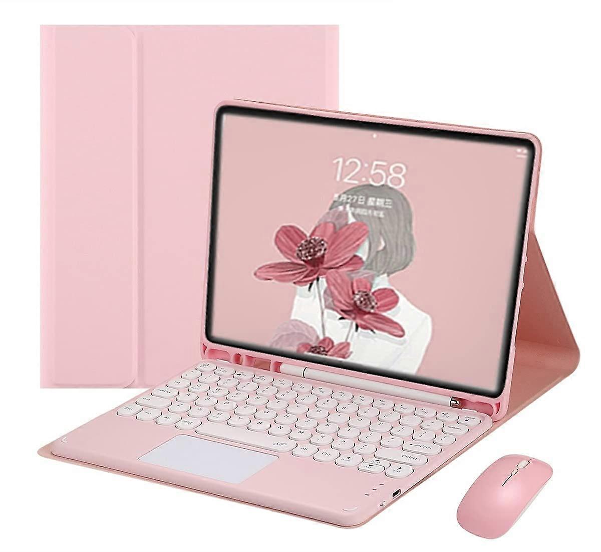 Keyboard Case with MultiTouch Trackpad and Bluetooth Mouse for iPad Pro 11, Pink, 1st4th Gen