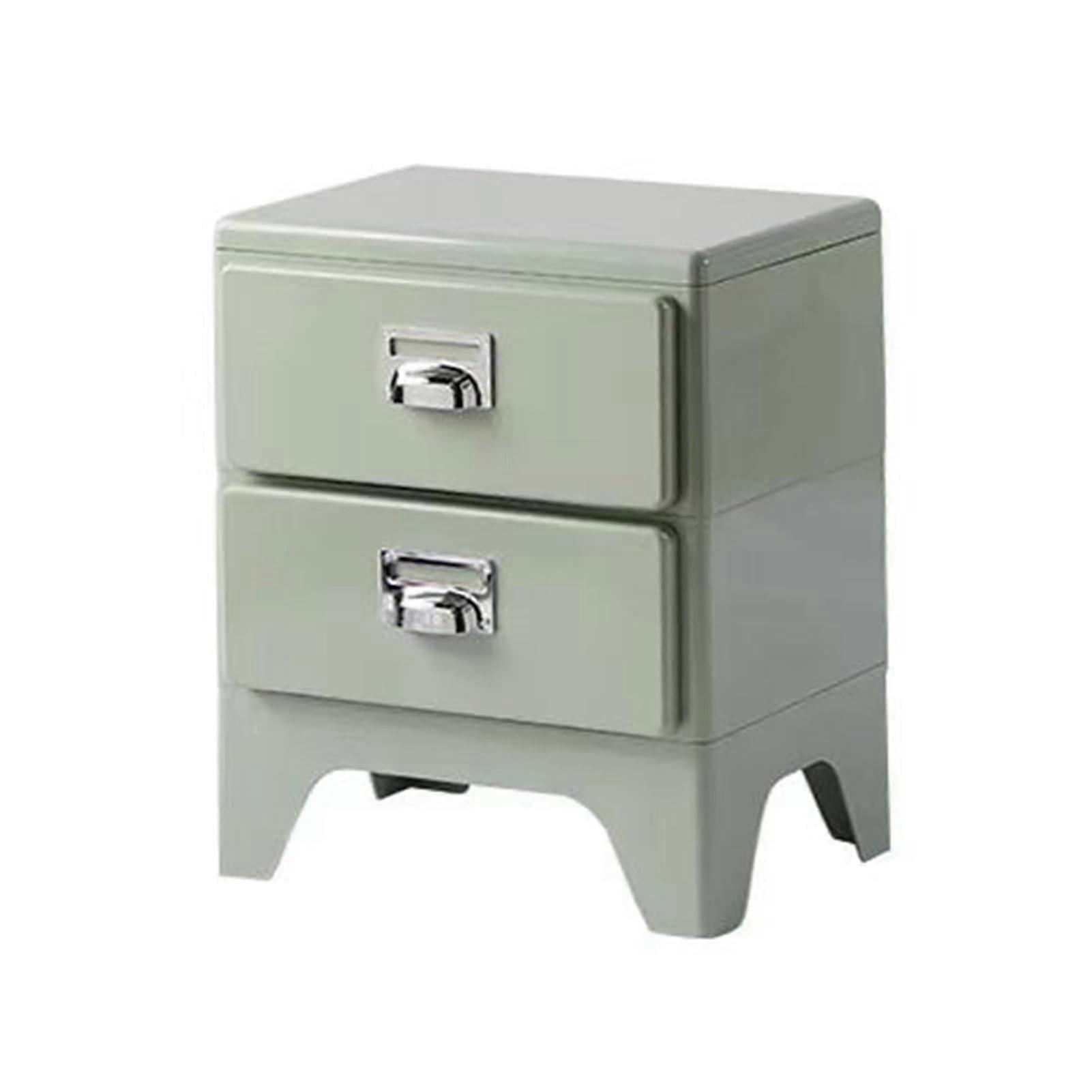Modern Nightstand with Storage Drawers, Stylish Bedside Table for Small Bedrooms, Green