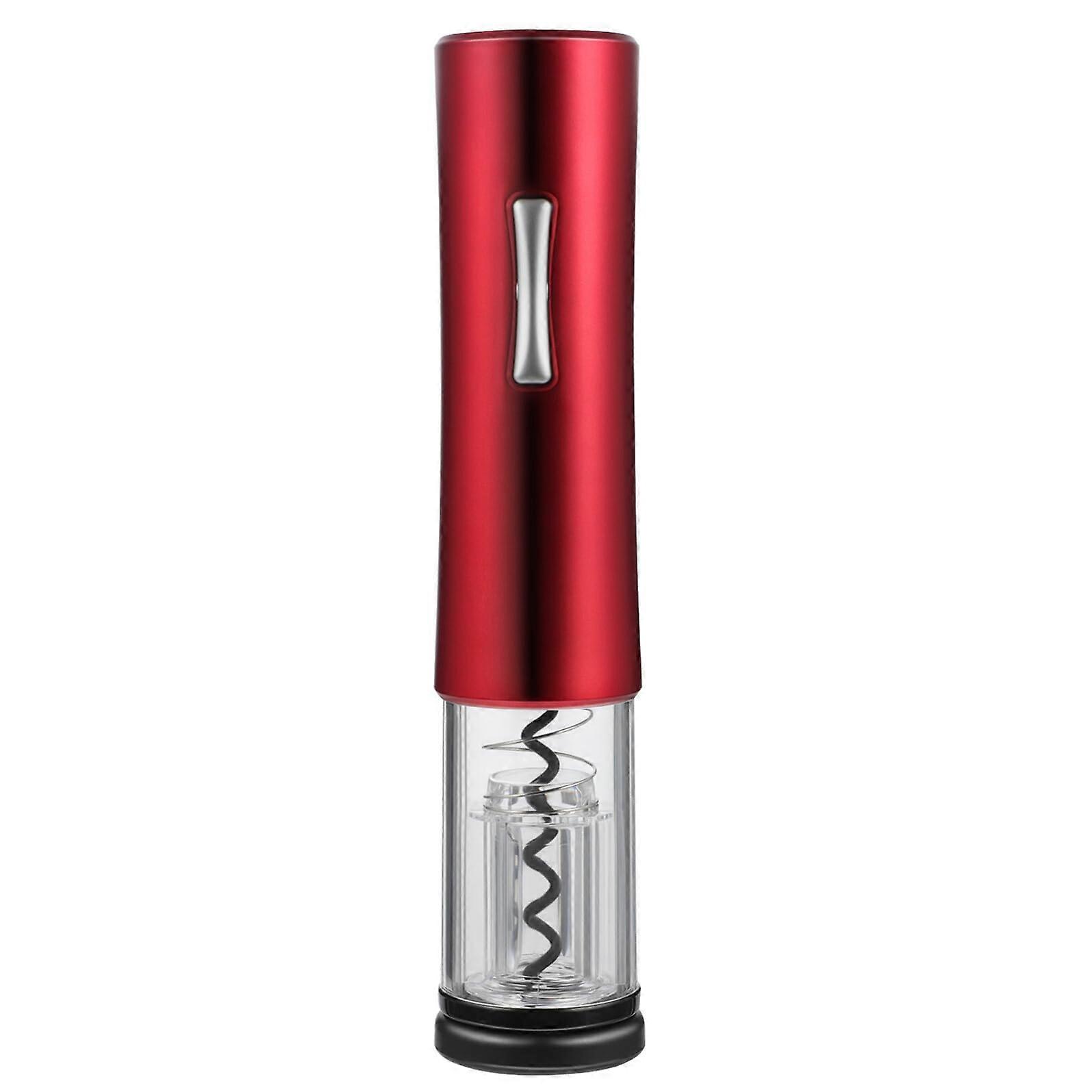 Electric Wine Opener with LED Light Battery Powered Automatic Corkscrew Matte Red for Home Bars