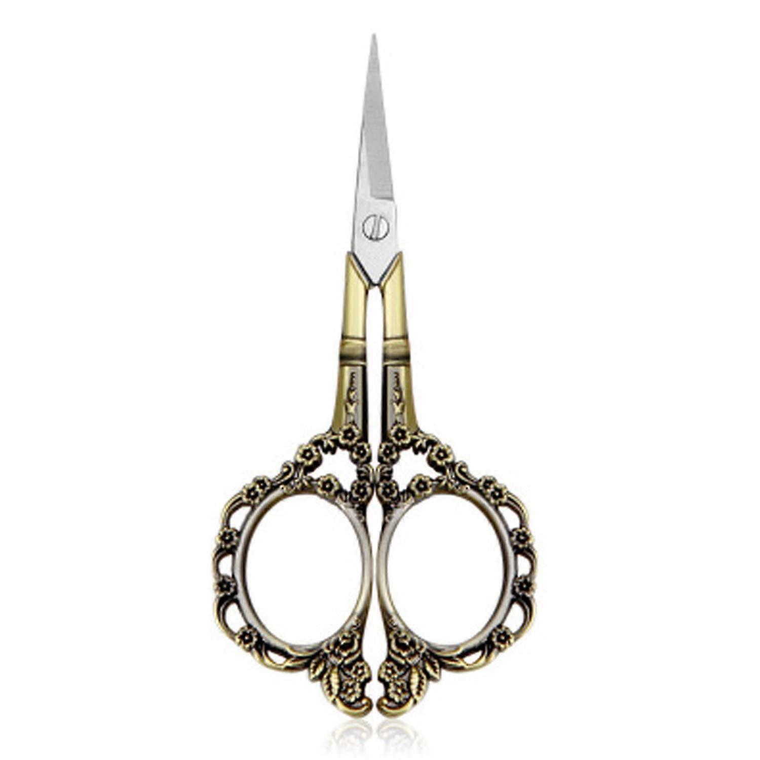 Vintage Bronze Manicure and Cuticle Scissors with Precise Cutting Tips for MultiPurpose Grooming