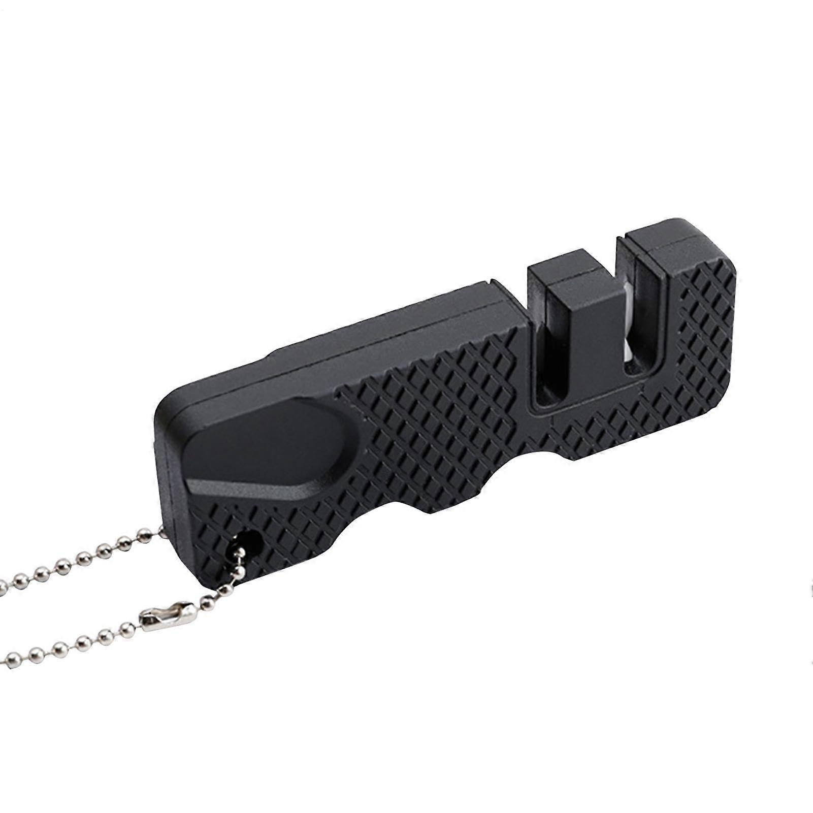 Knife Sharpener with Dual Sharpening Slots, Manual Tungsten Steel Blade Sharpener for Kitchen Use