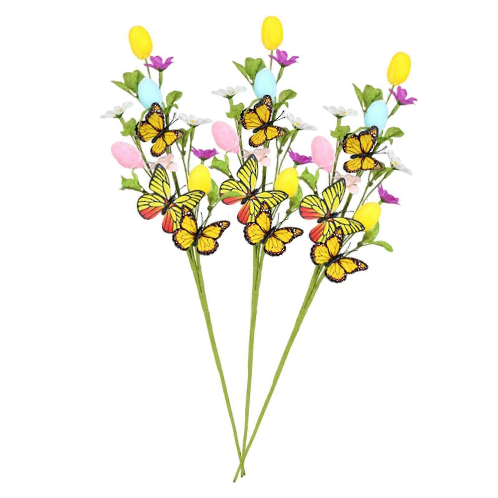 3Pcs Artificial Egg Flower Picks for Vase Premium Versatile Easter Egg Picks