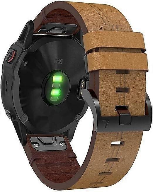 26mm  Replacement Leather Strap Compatible with Garmin Quatix 7X 6X Solar and 3