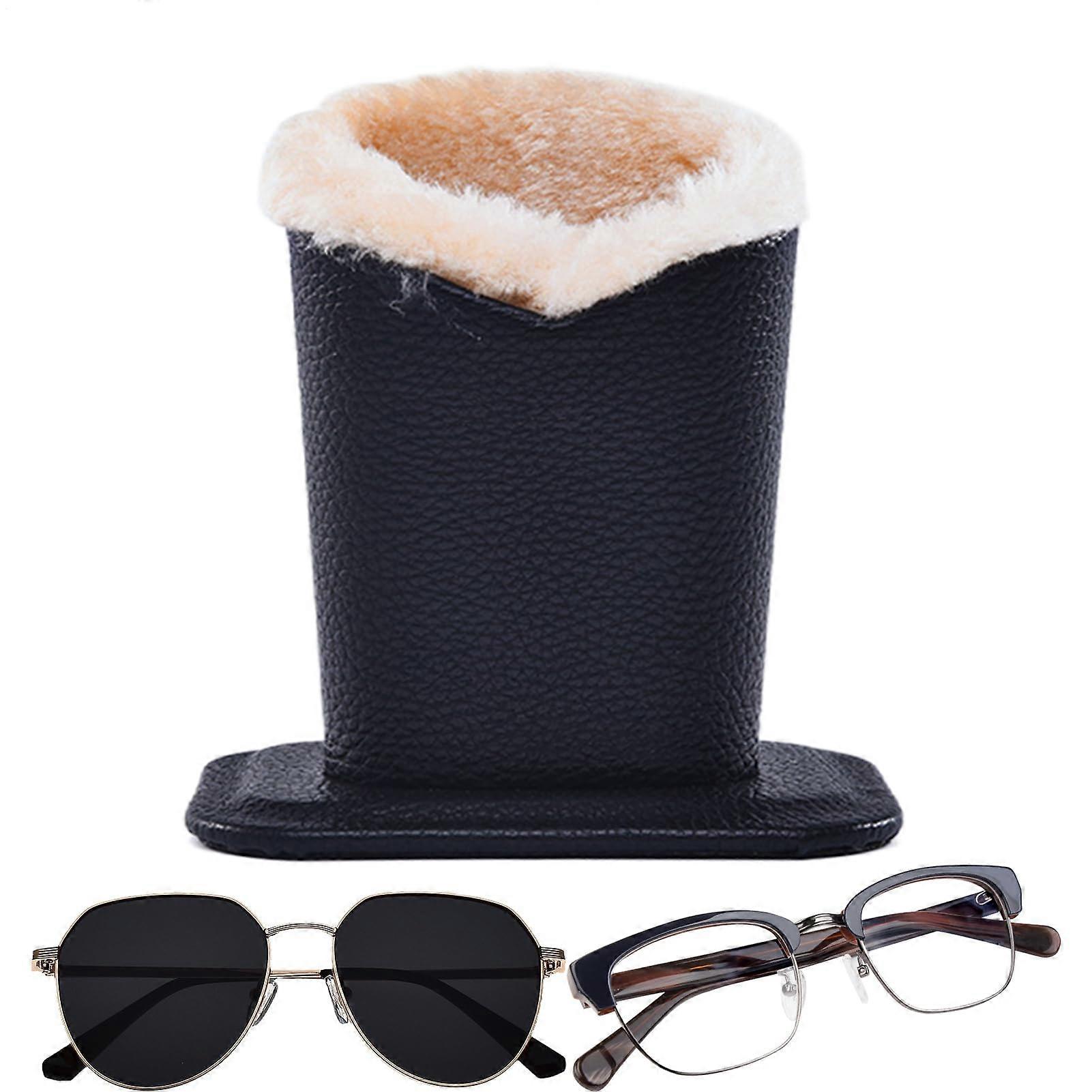 PU Leather Eyeglass Holder Stand with ScratchResistant Lining for Nightstand and MultiPair Storage