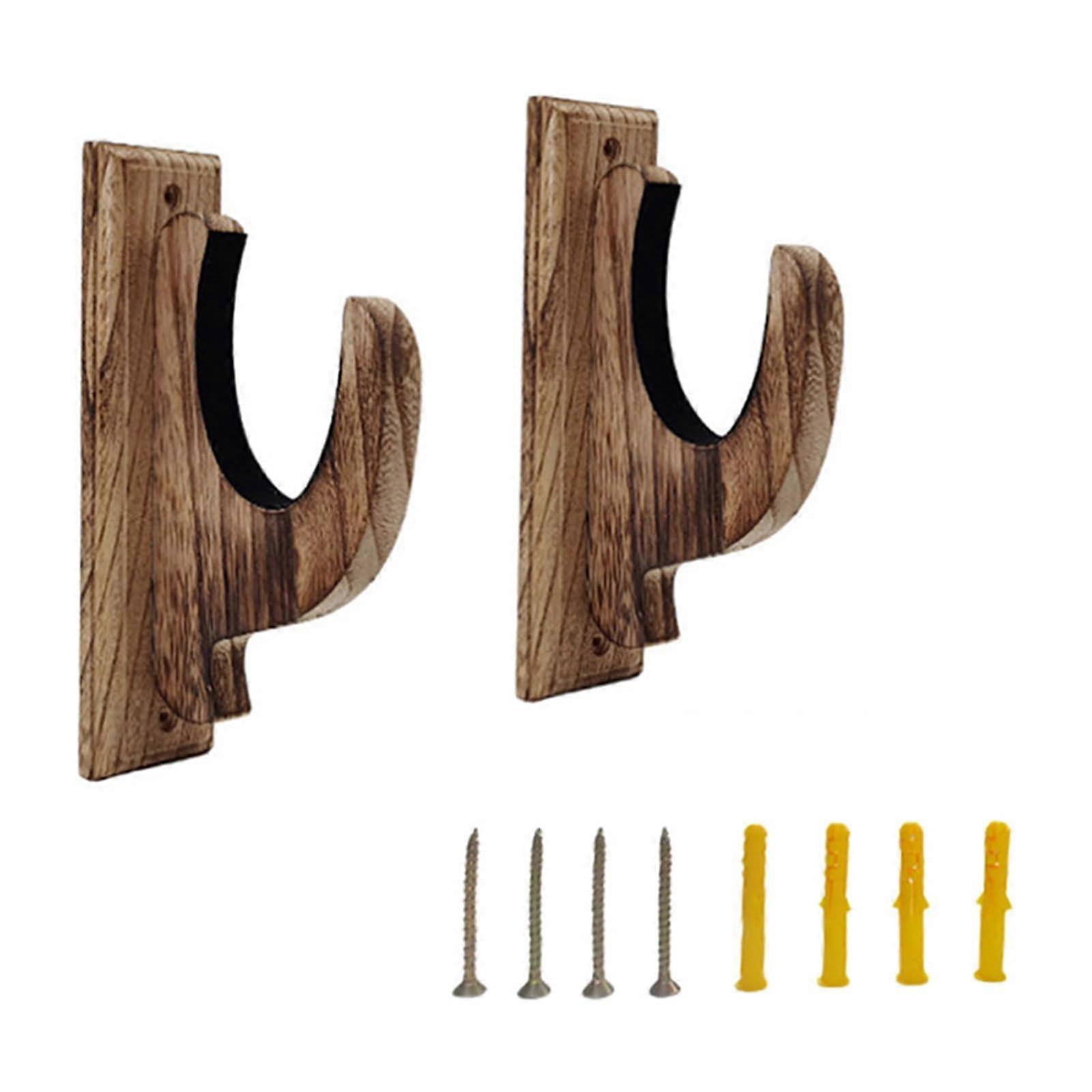 Solid Wood Gun Wall Rack with Adjustable Display Brackets, Rifle and Shotgun Holder for Wall Mount