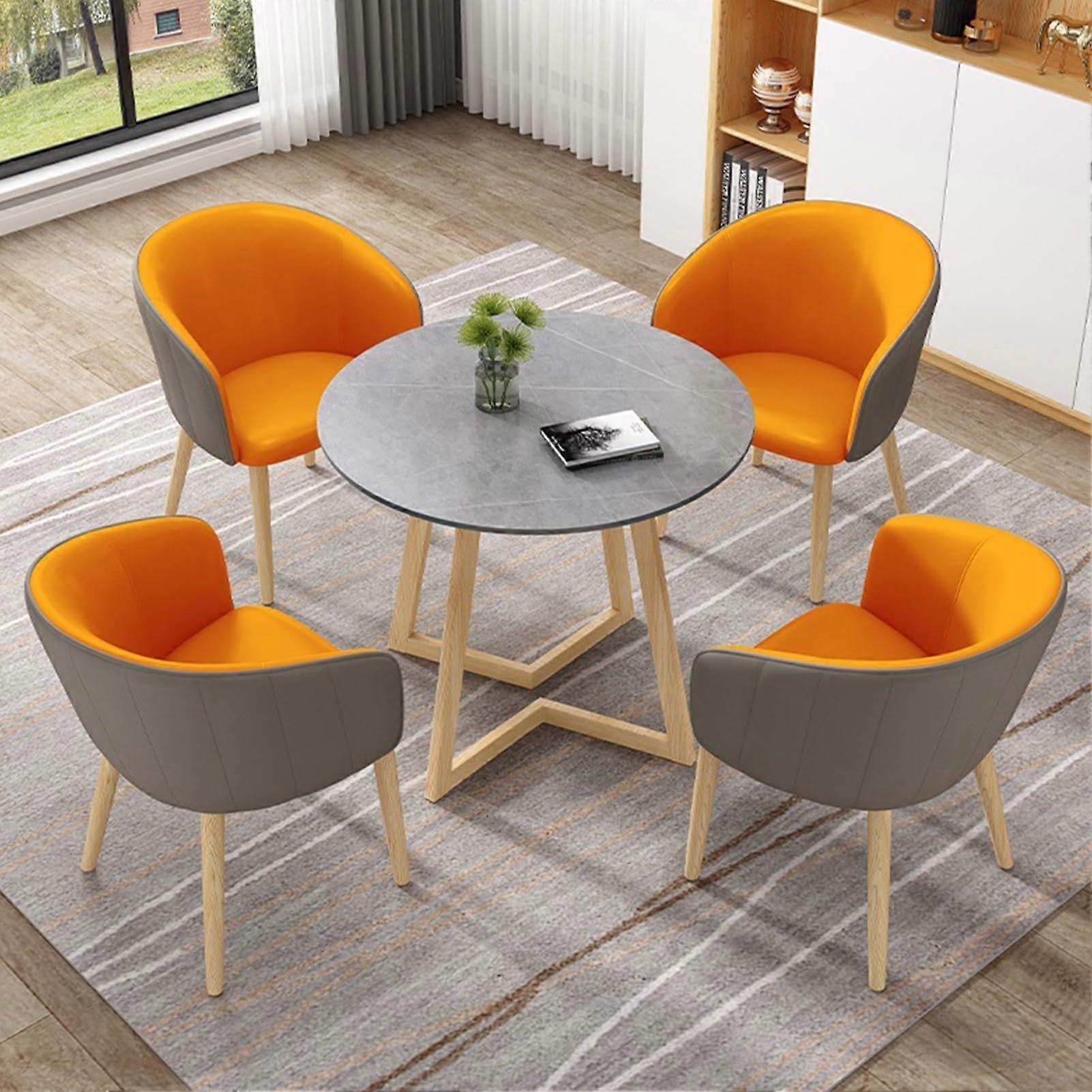 Orange Coffee Table 80cm Round Bright Orange Office Reception and Conference Negotiation Table