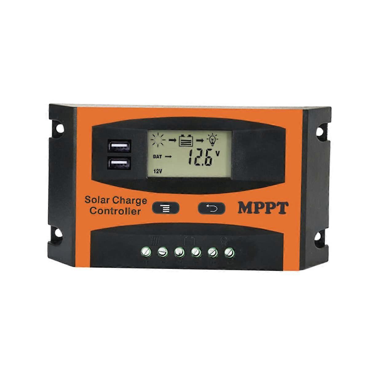 MPPT Solar Charge Controller with Dual USB LCD Timer Battery Regulator for Solar Panel Charging
