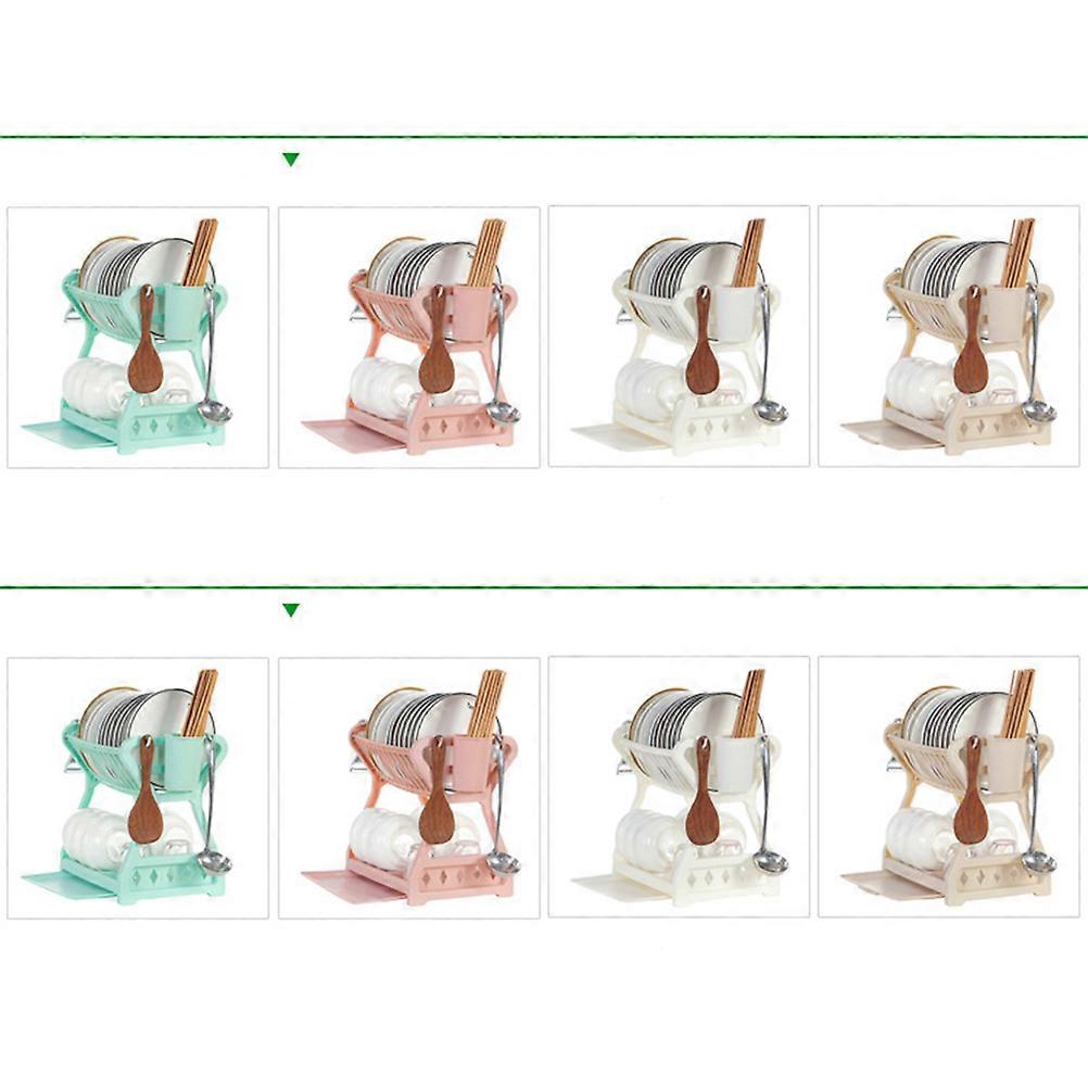 Multi Purpose Countertop Drain Rack Kitchen Cutlery Storage Khaki 33x31cm 1Pack