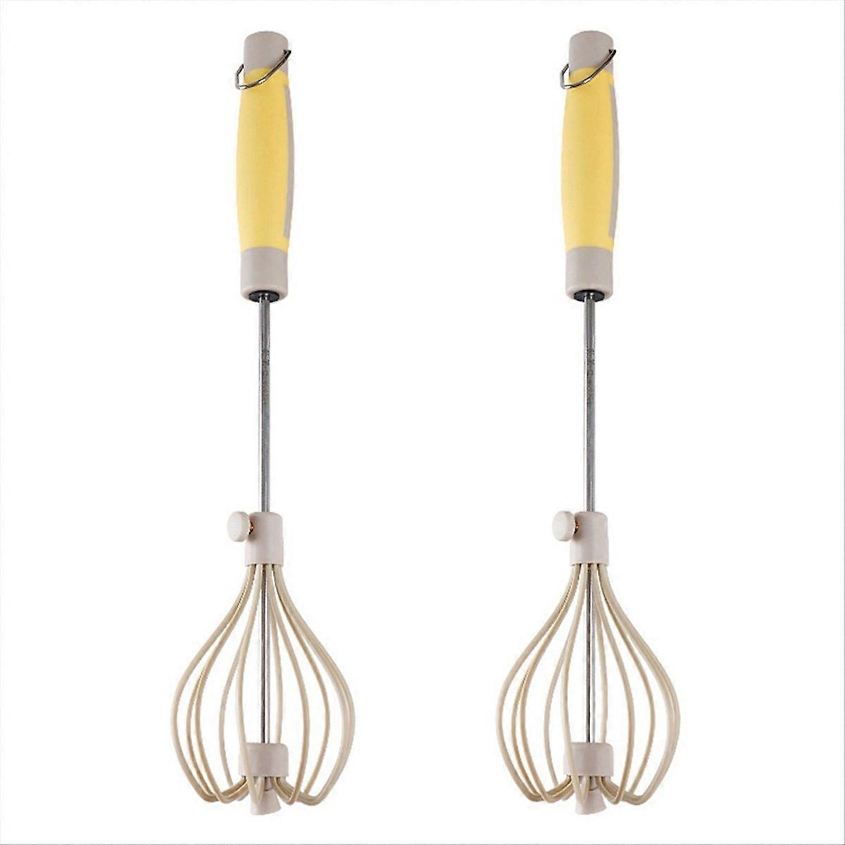 2pcs Stainless Steel Semi Automatic Whisk