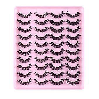 Natürliche, zarte Katzenaugen-Wimpern (13/14/15 mm), 3D-Volumen-Wimpernstreifen, weiches Wimpernband, 20 Paar