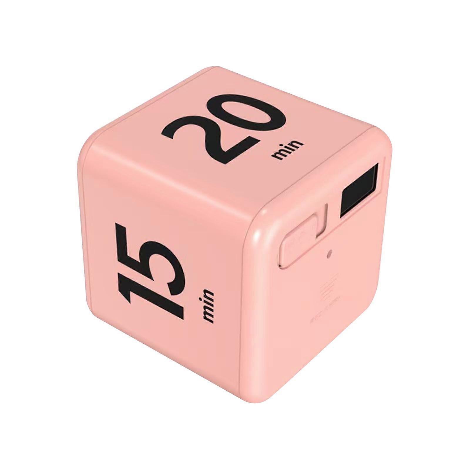 Cube Timer,Productivity Timer Kids Time Timer Gravity Sensor flip Timer for Time Management and Countdown Settings 15 20 30 60 Minutes, Pink