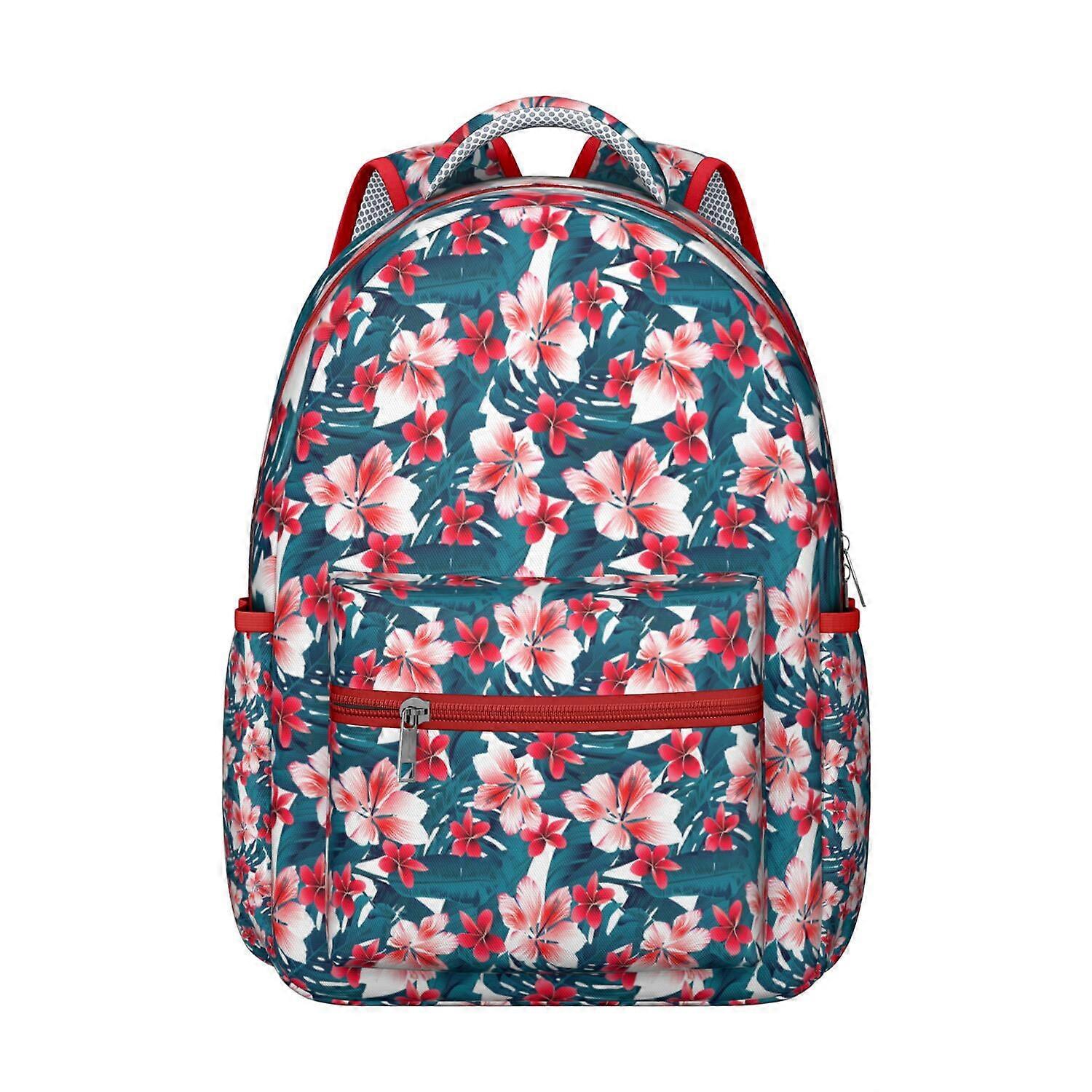 Mochila com estampa de folhas de palmeira tropicais havaianas – Mochila elegante e resistente para laptop, grande capacidade, presente ideal para estudantes e pessoas que se deslocam diariamente.